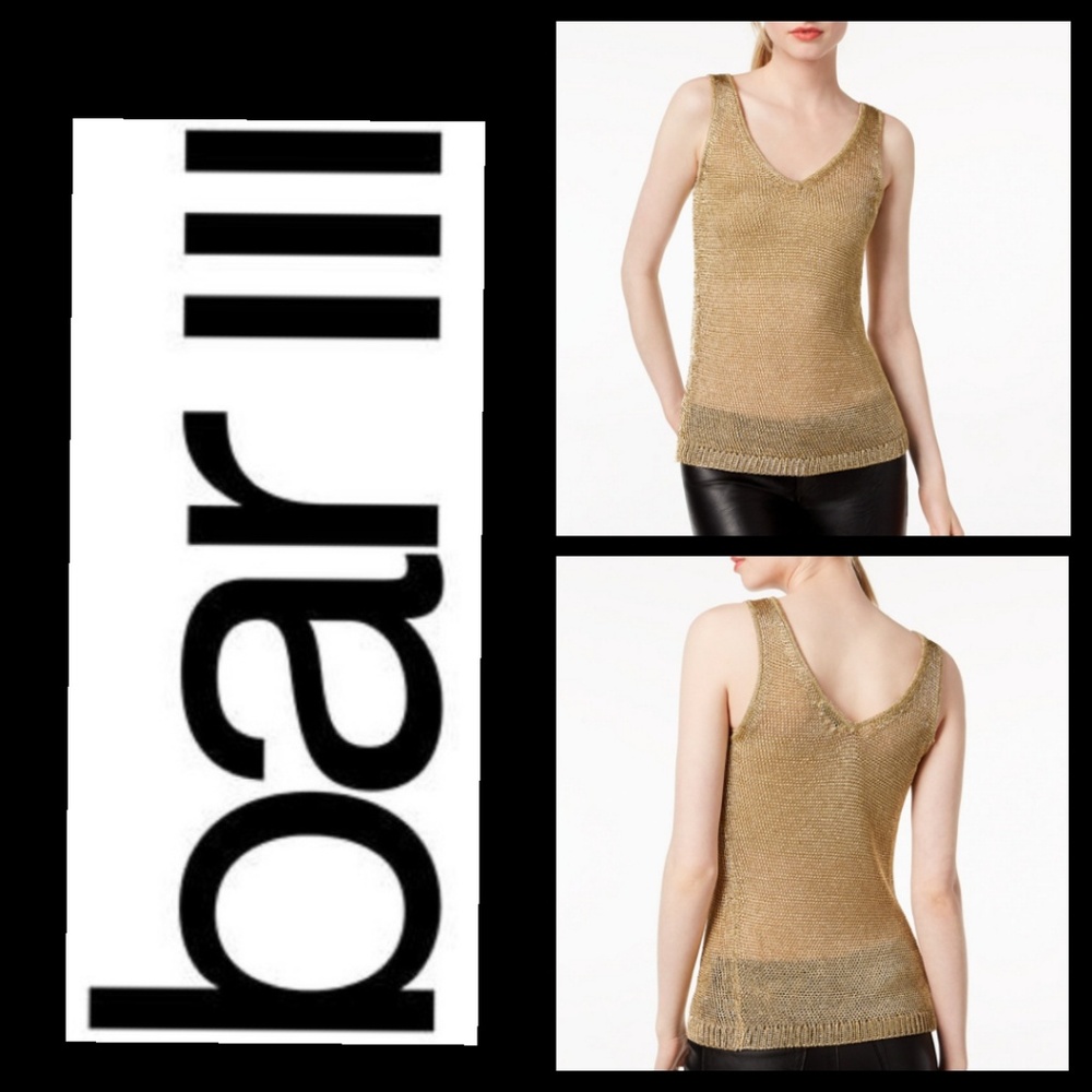 NWT GOLD Metallic Sweater Tank Top
